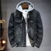 Loom 2025 New Men's Fashion Brand Spring Autumn American Retro Versatile Detachable Hooded Denim Jacket For Men_mkmklike.com
