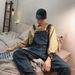 Pure Washed Denim Overalls For Men, Autumn And Winter 2023 New Style, Hong Kong Retro Loose Workwear Jumpsuit Wide-Leg Pants_mkmklike.com