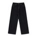 Men's Black Striped Pleated Wide-Leg Jeans – 14oz Raw Denim, A-Line Relaxed Fit (Straight Cut, Washed Cotton, S-XL, Japanese Retro Style)_mkmklike.com