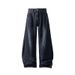 Men's Curved Knife Jeans Plus Size Autumn Winter American Style Trendy Brand Cool Straight Loose Draped Wide Leg_mkmklike.com