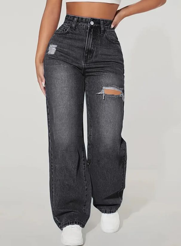 Women's Clothing Washed Hole Denim Trousers_mkmklike.com
