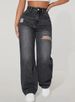 Women's Clothing Washed Hole Denim Trousers_mkmklike.com