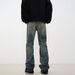 Men's Vintage Washed Distressed Jeans – Retro High Street Style, Straight Leg With Slight Flare (S-XXL)_mkmklike.com