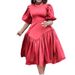 Women's Clothing pleated large size fashion puff sleeve dress_mkmklike.com