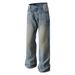 Vintage Washed Straight-Leg Jeans – Retro High Manganese Acid Wash Denim Pants With Cat Whisker & Slub Texture (Unisex, S-Xxl)_mkmklike.com