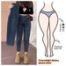 Fleece-Lined Pear-Shaped Body Harem Stretch Jeans For Women New Autumn Winter Plus High Waist Slimming Large Size_mkmklike.com