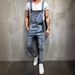 Men's Fashion Denim Overalls With Rip Details - Classic Straight-Leg Workwear Jumpsuit For Casual & Trendy Style_mkmklike.com