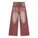 Men’s Retro Washed Red Jeans – High Street Loose Straight Leg Denim Pants (XS-XL)_mkmklike.com