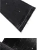 2025 American Retro Y2K Streetwear Washed Black Slim Flared Jeans Pants For Men Clothing Cotton Long Trousers Ropa_mkmklike.com