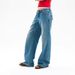 Women's Clothing Retro Light Blue Pure Cotton Spring And Autumn Washed Distressed Mid Low Waist Loose Straight Denim Trousers_mkmklike.com