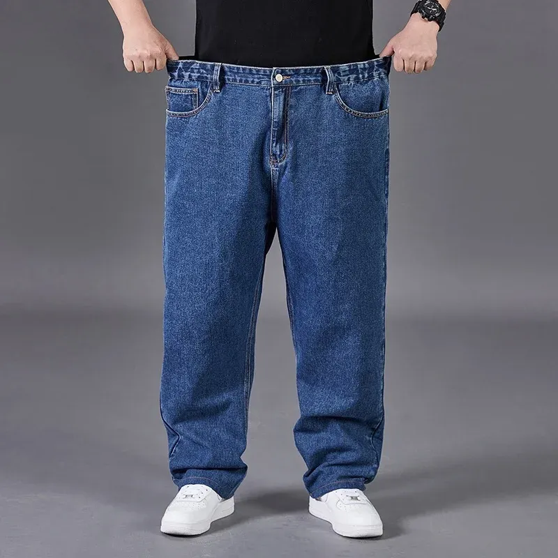 Big Good Quality Large Jumbo Long Pants Plus Size Loose Jeans Men Wearable Seasons Denim Baggy Jean_mkmklike.com