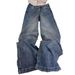 High Waist Flared Jeans For Petite Women - Winter Warm Fleece Lined & Star Embellished Wide Leg Pants_mkmklike.com