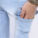 Men's Vintage Washed Denim Shorts - Mid Length Casual Summer Jeans With Distressed Details, Comfortable Cotton Blend, Straight Fit (Sky Blue)_mkmklike.com