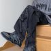 Men's Streetwear Cargo Jeans – Zip & Strap Detail, Loose Fit, High-Street Aesthetic (S-3XL, Black/Blue)_mkmklike.com