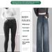 Fleece-Lined Straight-Leg Jeans For Women, Autumn And Winter New Style, Pear-Shaped Body Slimming, High-Waisted, Loose_mkmklike.com