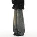 Men's Washed Distressed Patchwork Jeans Straight Leg Loose Fit Wide Leg American High Street Style Trendy Cool Retro Long Pants_mkmklike.com