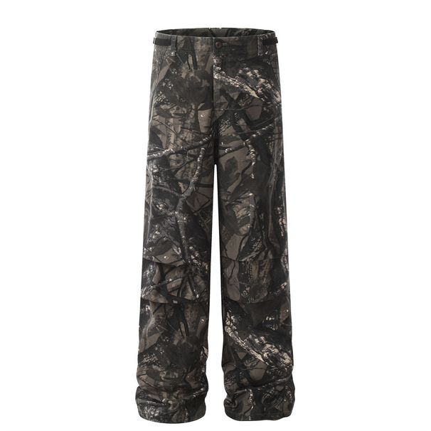 Camouflage Pants Men's Trendy Mountain Style Outdoor Sports Jungle Branch Digital Print Wrinkle Paratrooper Straight-Leg_mkmklike.com