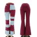 Women's Clothing Autumn New Fashion Contrast Patchwork High Waist Tight Hip Flared Women's Denim Trousers_mkmklike.com