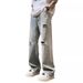 American Ripped Jeans For Men With A Niche Design Sense, Bamboo Striped Pants, Summer Cleanfit Straight Leg Pants_mkmklike.com