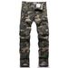 Men's Trendy Military Camouflage Work Pants All Cotton Loose Fit Casual Trousers Mid Waist Long Blue Black Jeans_mkmklike.com
