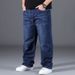 Men's Relaxed Fit Stretch Denim Jeans For Big And Tall | Comfortable Straight Leg Loose Fit Trousers_mkmklike.com