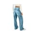 Women's Clothing Vintage Wide Leg High Waist Distressed Denim Pants For Women - Retro Flared Jeans With Comfortable Cotton Fabric (Light Blue)_mkmklike.com