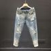 Men's Clothing Trendy Pants Slim Light Color Nine Point Skinny Pants_mkmklike.com