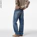 Men's Cleanfit Straight-Leg Jeans – Vintage Washed Denim, Relaxed Fit, 100% Cotton (Sizes 28-38, No-Stretch)_mkmklike.com