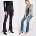 Women’s Clothing autumn COH high waist floor length pants with inner slits and flared denim trousers for women_mkmklike.com