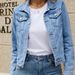 Women's Denim Jacket With Turn-Down Collar & Front Pockets, Slim Fit Short Casual Coat, Streetwear Fashion For All Sizes_mkmklike.com