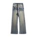 American Style Loose Casual Vintage Washed Trendy Punk Men's Gradient Faded Straight Long Jeans_mkmklike.com