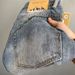Personalized Scratched Denim Shorts Men's Loose Straight Middle Trendy Brand Piercing Fashion Casual Pentagram Pants_mkmklike.com
