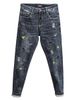Luxury Men's Distressed Patchwork Jeans Spring Autumn Style Trendy And Cool Ripped Slim Fit Skinny Jeans Painted_mkmklike.com