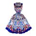 Women's French palace style dress for women new sleeveless vest niche printed waist slimming dress skirt_mkmklike.com