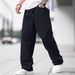 "Men's Summer Loose Straight Leg Jeans – Trendy Light Blue Denim Pants (1046 Blue/Black/Washed Black, S-XXL)"_mkmklike.com