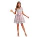 Women's Clothing German Munich Oktoberfest Costume Bavaria Printed Strap Dress Maid Set_mkmklike.com
