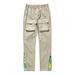 Unisex High-Street Side-Slit Paisley Cargo Pants - 100% Cotton Casual Utility Pants With Adjustable Drawstring (M-XXL)_mkmklike.com