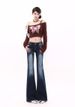 Low-Rise Flared Jeans For Women – Vintage Washed Denim, Extra Long Bootcut Pants For Pear Shape, Y2K Retro Style (S-4XL)_mkmklike.com