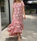 Women's Clothing Short-sleeved Round Neck Polka Dot Long Dress Plus Size_mkmklike.com