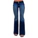 High Waisted Retro Workwear Denim Flared Pants For Women Trendy Slim Fit Long Jeans Spring/Autumn_mkmklike.com