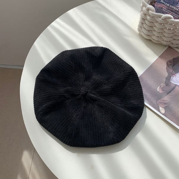 Hot Sale 2024 Autumn Winter Head Circumference Corduroy Cloud Hat Women Large Version Solid Color Beret Fashion Casual Painter_mkmklike.com