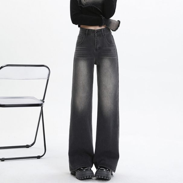 High Waist Wide Leg Jeans For Women - Stretchy Flared Denim Pants With Straight Fit, Comfortable & Trendy For Pear Shape Body_mkmklike.com