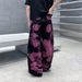 Streetwear Graffiti Jeans – Oversized Unisex Denim Pants With Pink/Black Splatter Paint & Distressed Details_mkmklike.com