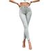 Women's High-Waisted Skinny Jeans Stretchy Slim Fit Denim Relaxed Everyday Wear Versatile Comfortable Feshion Trend_mkmklike.com