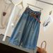 Women's American Retro Blue Denim Jeans High Waisted Slimming Loose Fit Wide Leg Cropped Pants Petite Summer Style Versatile_mkmklike.com