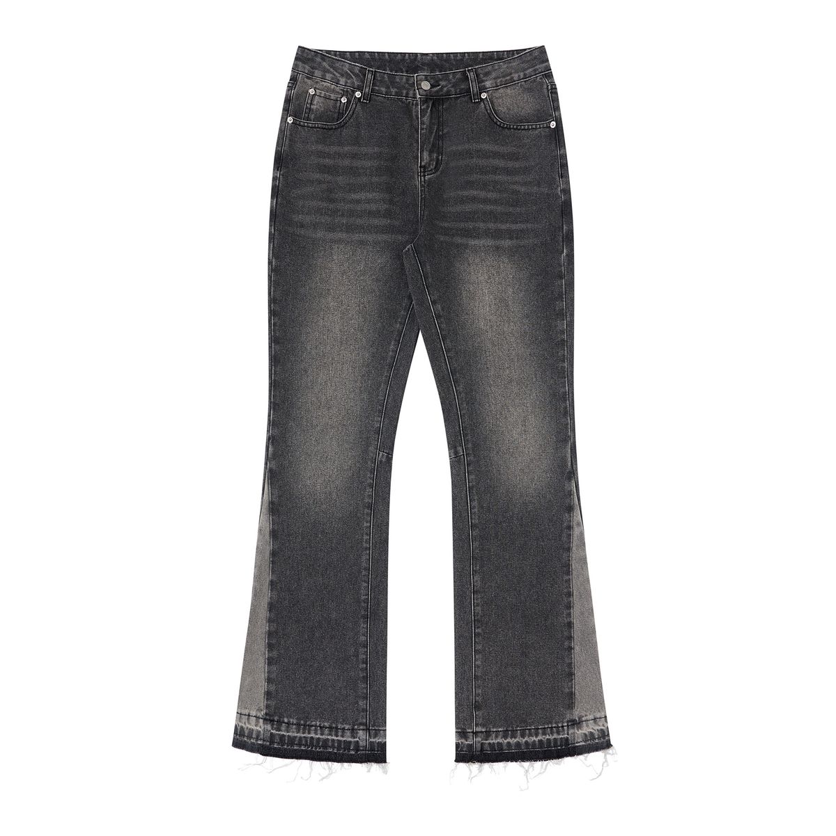 Men's Vintage Washed Jeans – Artistic Splatter Paint & Distressed Details (Straight-Leg, Cotton, S-XL, High Street Fashion)_mkmklike.com