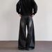 Men's Vintage Washed Jeans – High Street Relaxed Fit, Clean Aesthetic With Cat Whisker & Faded Details (Black/Blue, S-3xl)_mkmklike.com