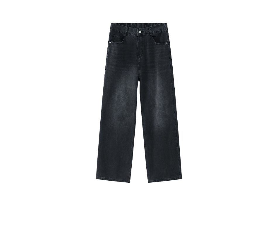 Men's Clothing Loose Fit Elastic Waist Straight Leg Jeans In Multiple Colors Basic Style, Versatile, Casual_mkmklike.com