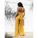 Women's Clothing Sexy V-neck halter loose jumpsuit home casual holiday style jumpsuit woman_mkmklike.com
