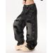 Men's Streetwear Wide-Leg Jeans – Hip-Hop Denim Pants With Distressed Details & Rivet Patches_mkmklike.com
